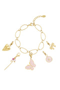 Elegant Pink Charm Bracelet for Stylish Women