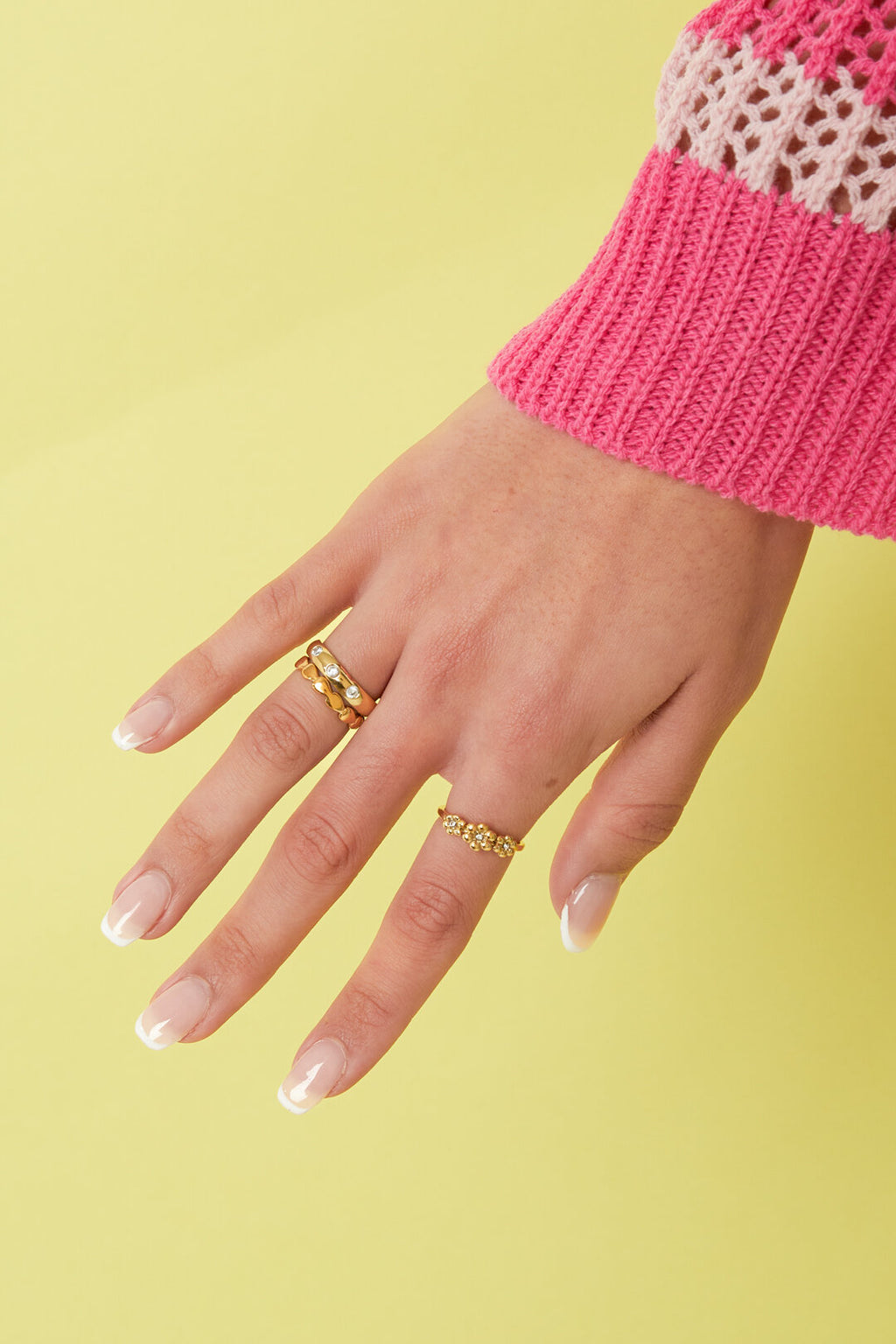 Elegant Gold-Toned Zircon Circle Ring for Daily Wear