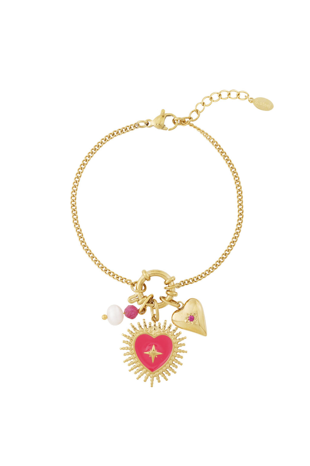 Elegant 14K Gold Plated Charm Bracelet for Women