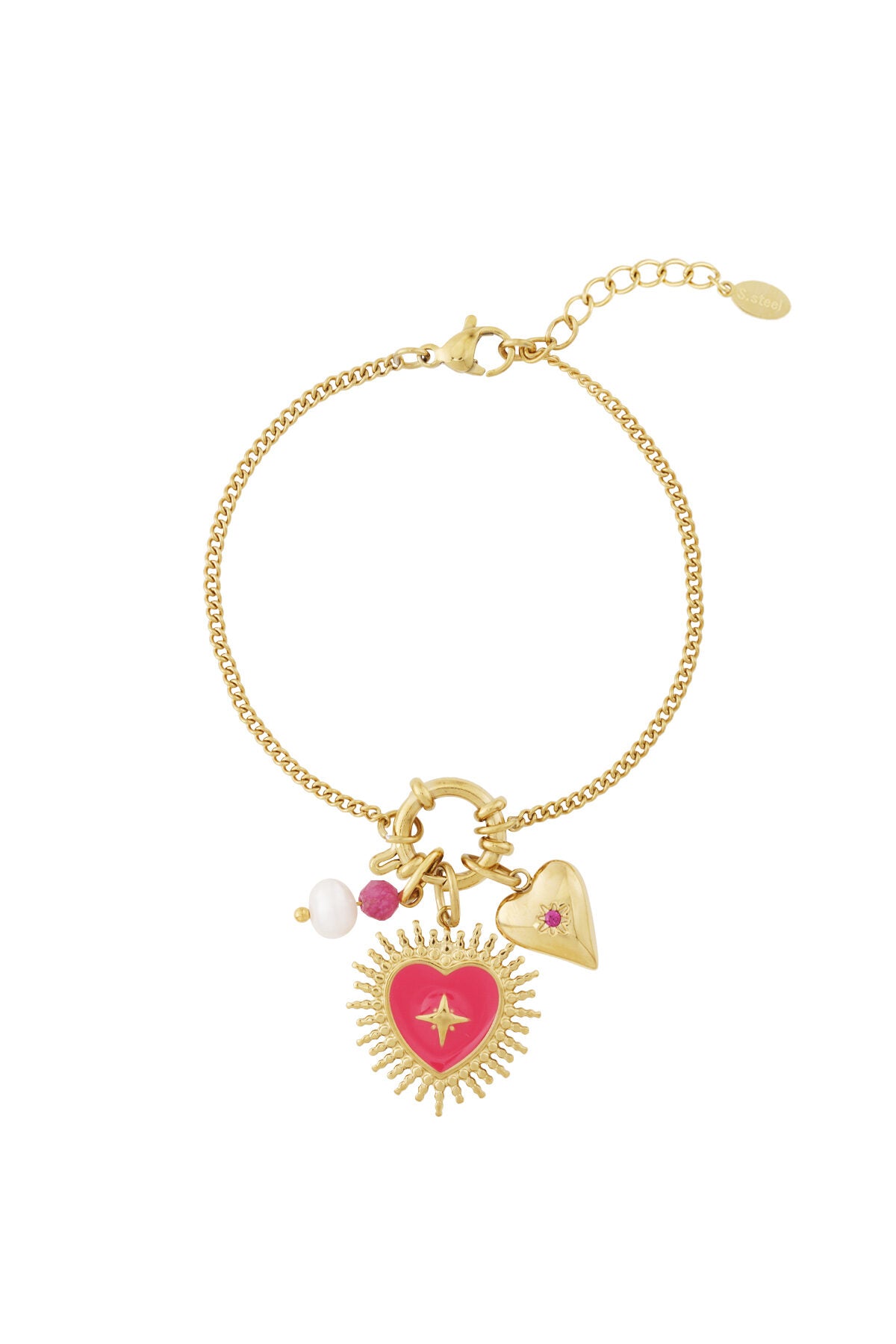 Elegant 14K Gold Plated Charm Bracelet for Women