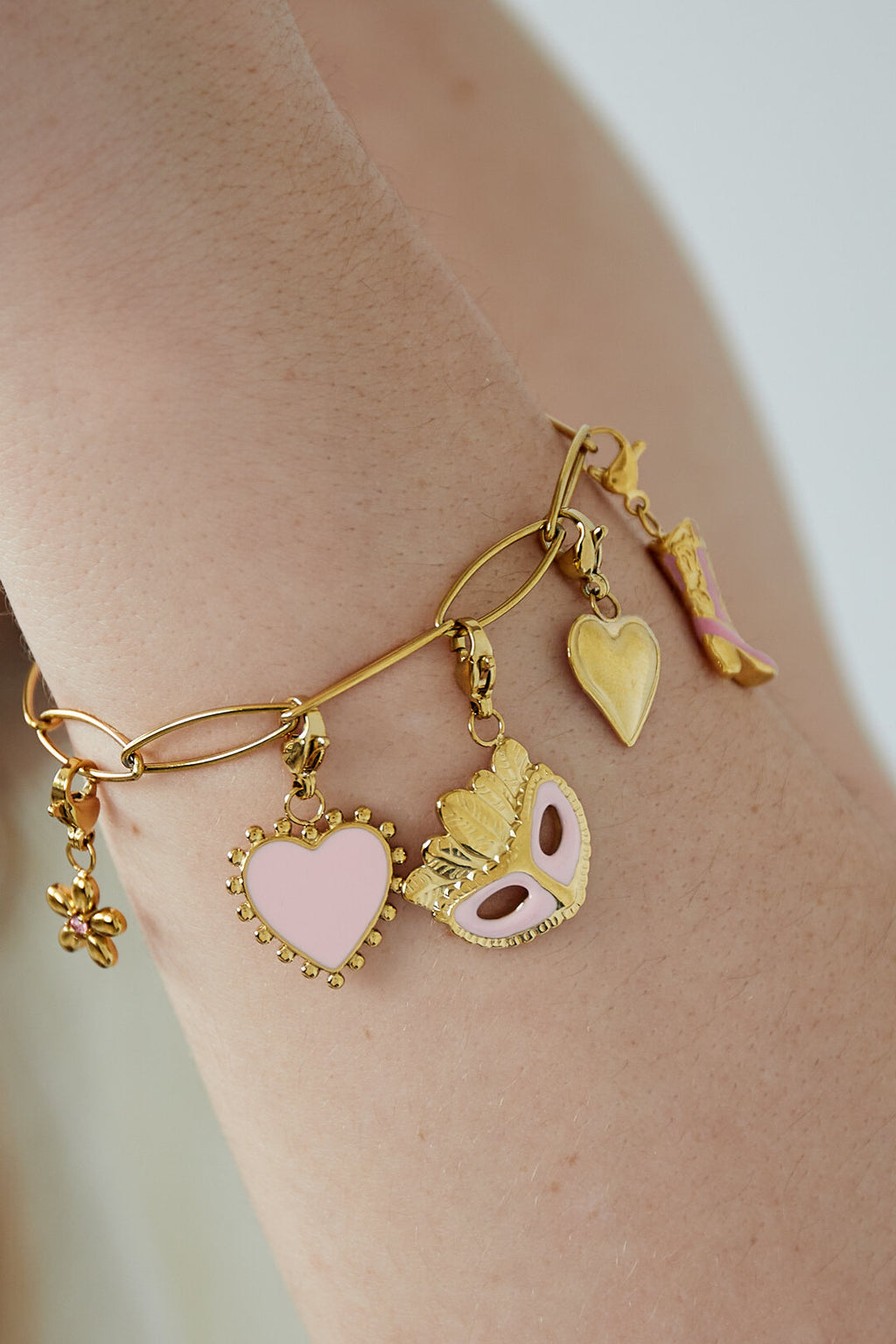 Elegant 14K Gold Plated Charm Bracelet for Women