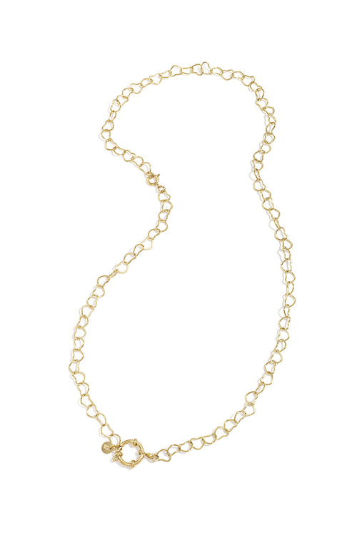 2-in-1 necklace bracelet with heart-shaped links
