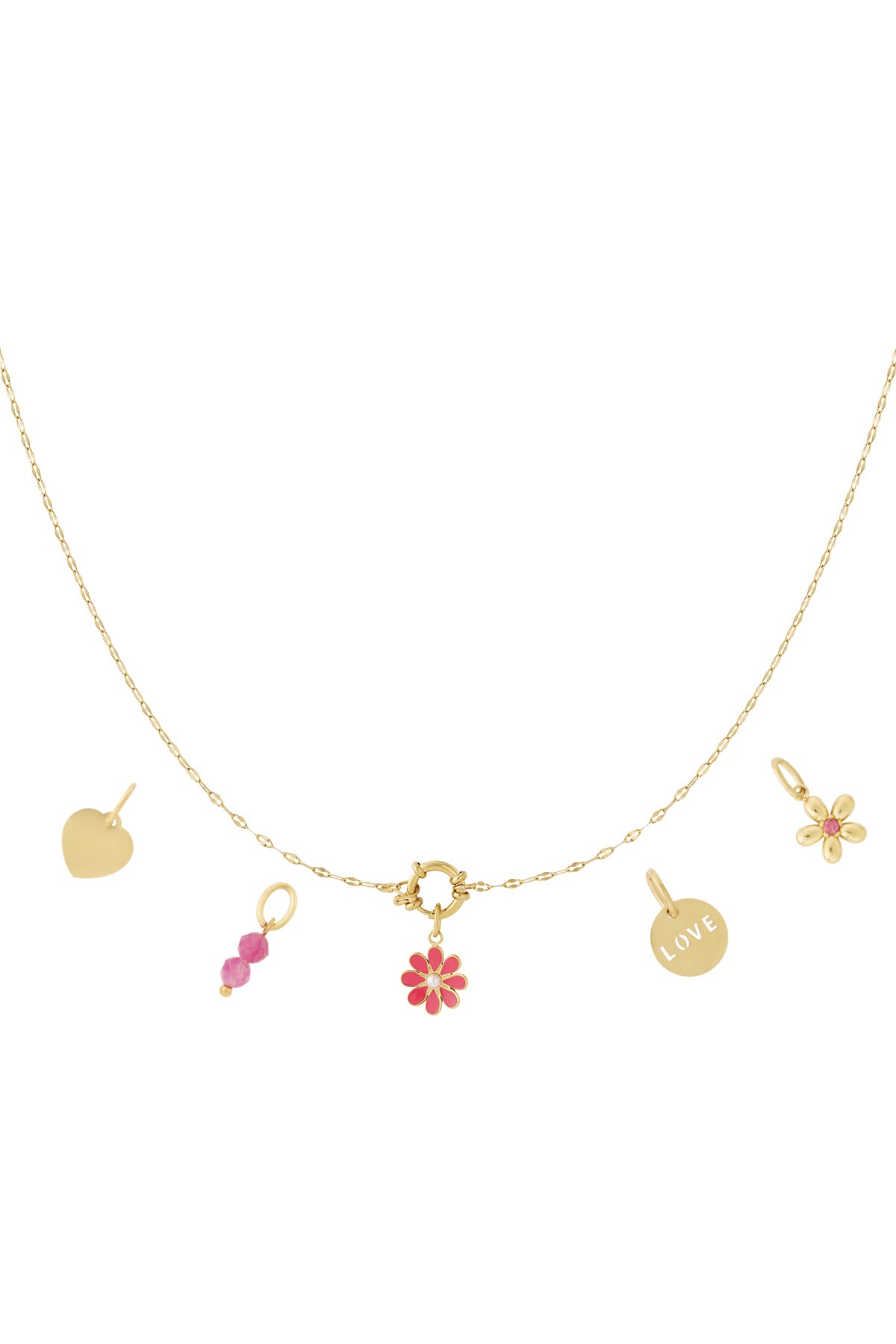 Red flower DIY necklace
