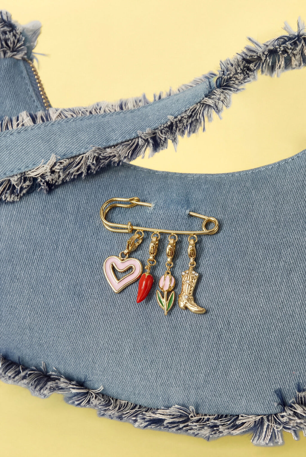 Elegant Gold-Toned Stainless Steel Brooch