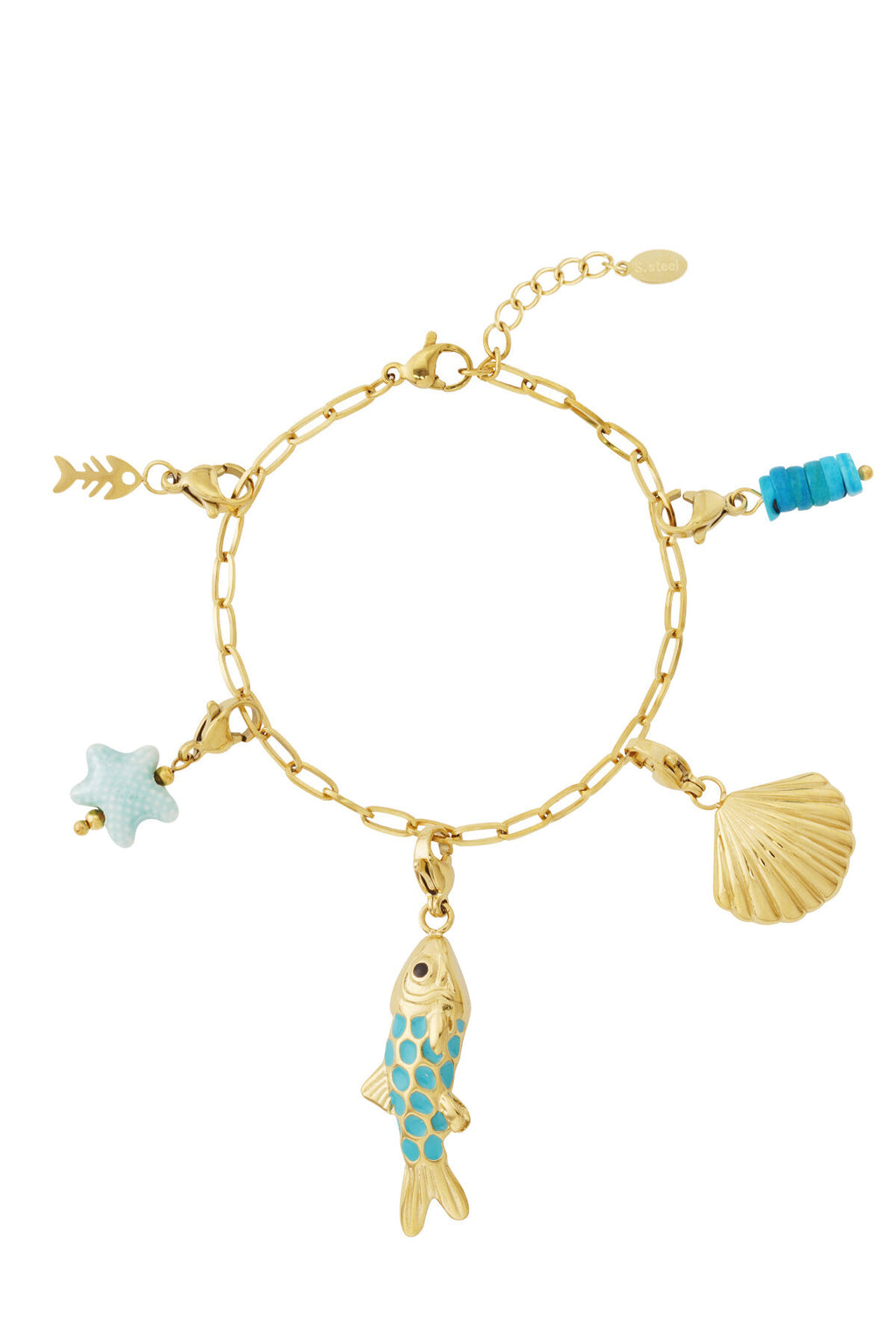 Elegant 14K Gold Plated Charm Bracelet for Women