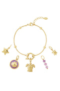 Elegant 14K Gold Plated Oceanic Charm Bracelet