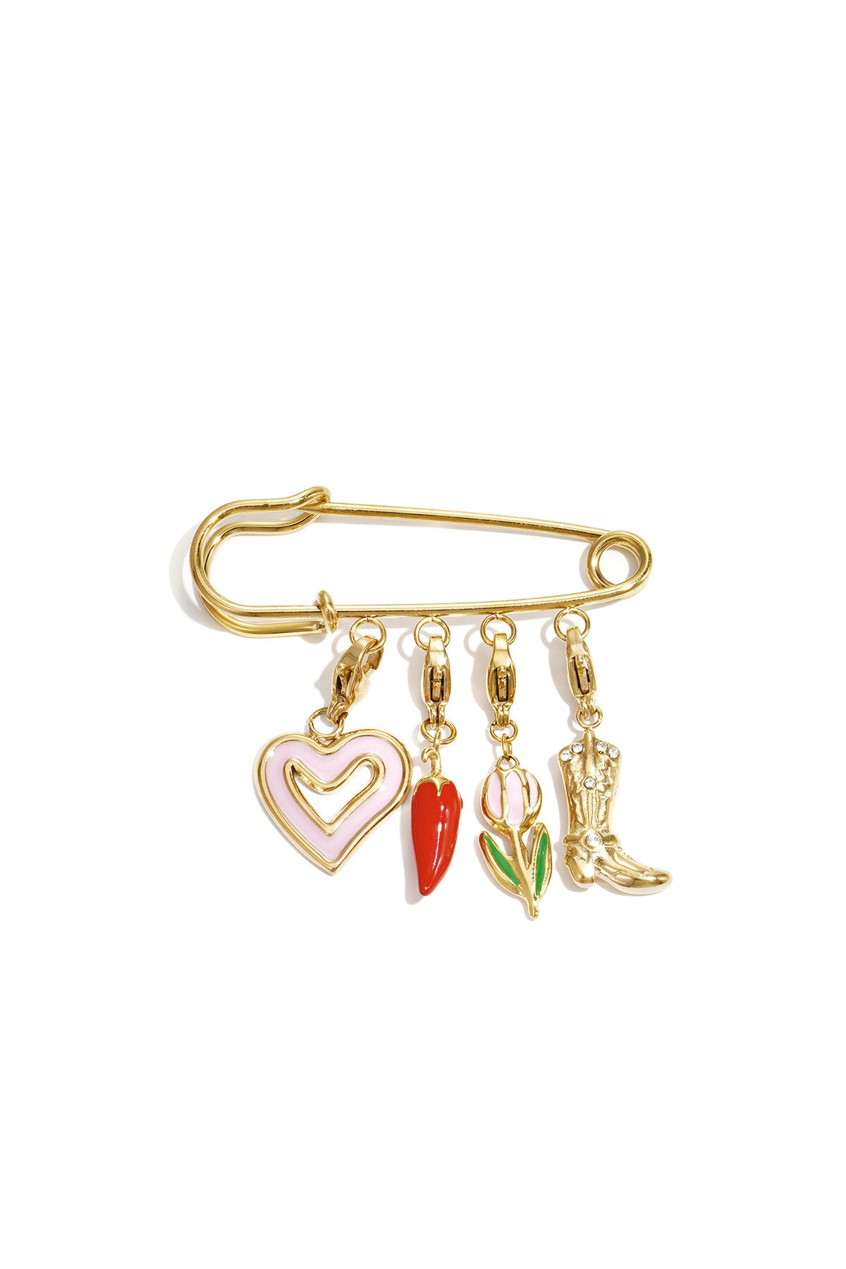 Elegant Gold-Toned Stainless Steel Brooch
