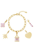 Elegant 14K Gold Plated Charm Bracelet for Women