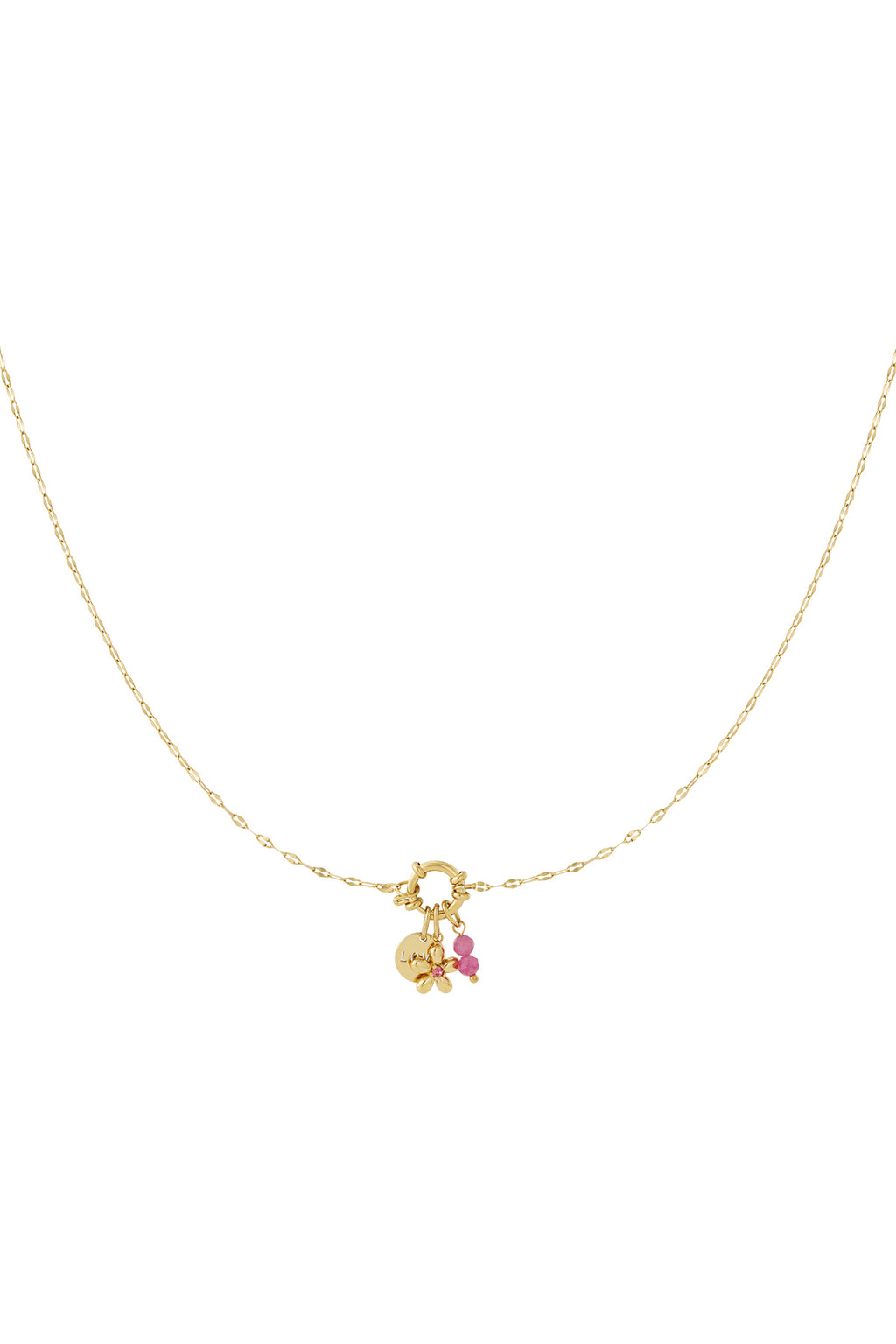 Red flower DIY necklace