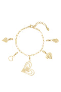 14K Gold Plated Heart Charm Bracelet for Daily Wear