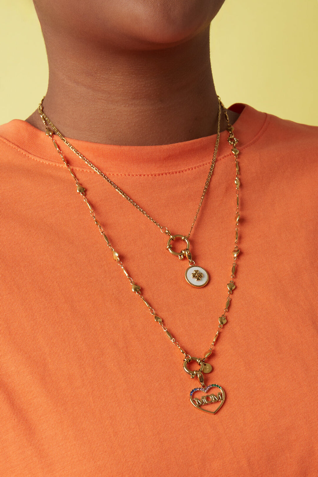 Chain with links and hearts detachable and adjustable