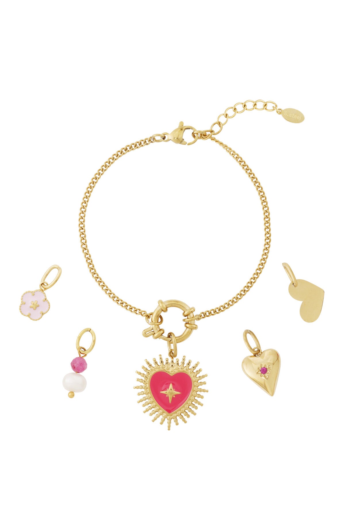 Elegant 14K Gold Plated Charm Bracelet for Women