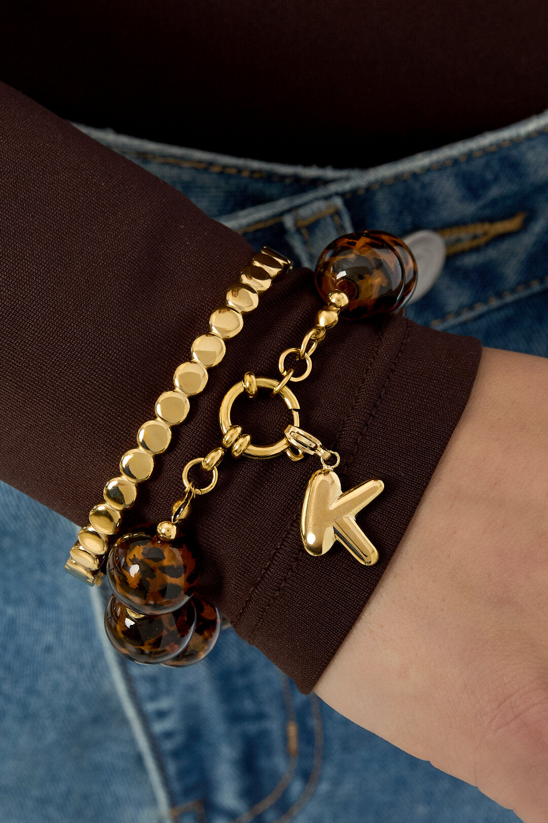 Elegant Gold Colored Letter Ring for Daily Wear