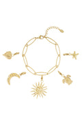 Elegant 14K Gold Plated Sun Charm Bracelet for Women