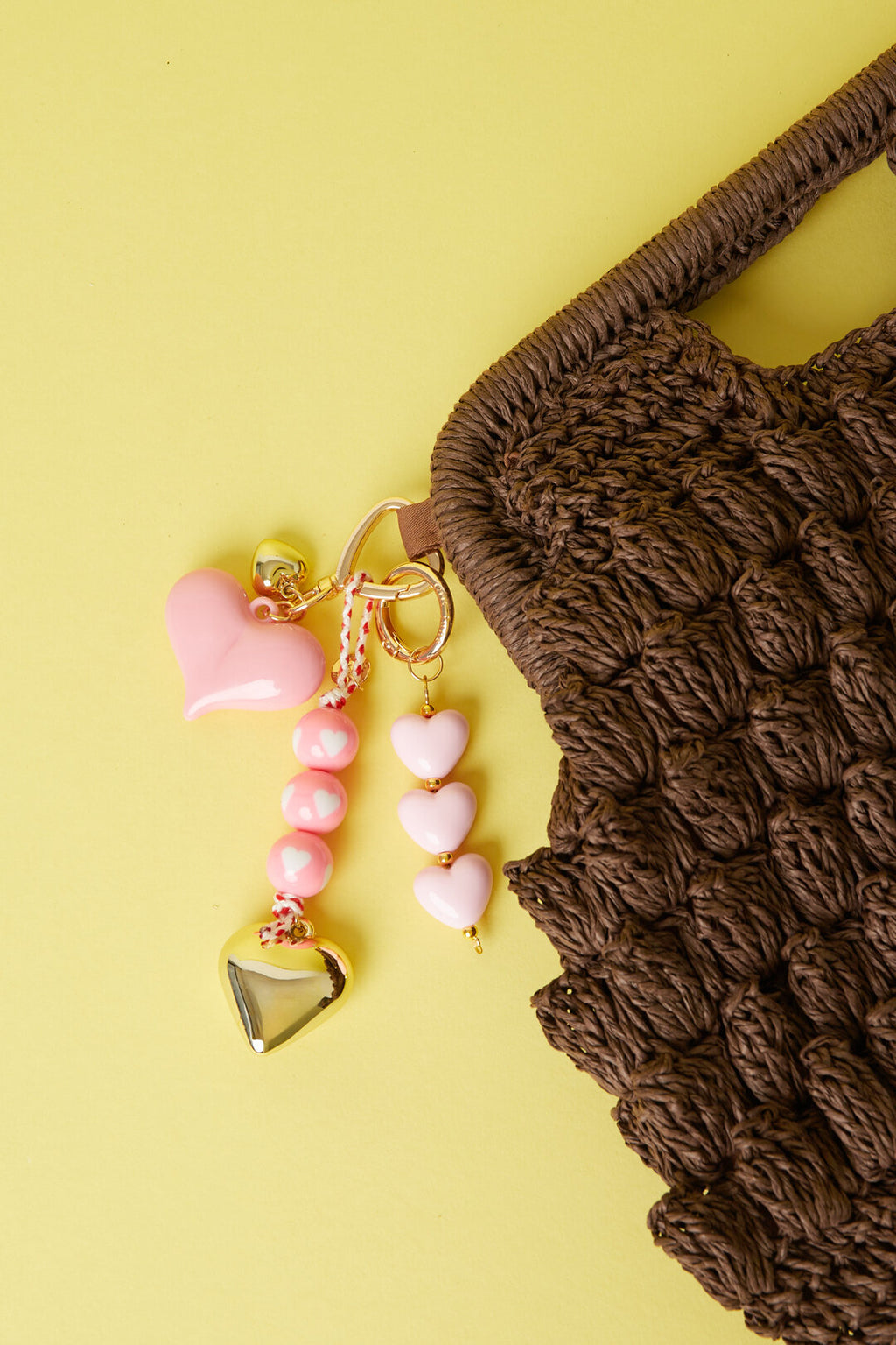 Charming Acrylic Heart Bag Charms for Spring/Summer