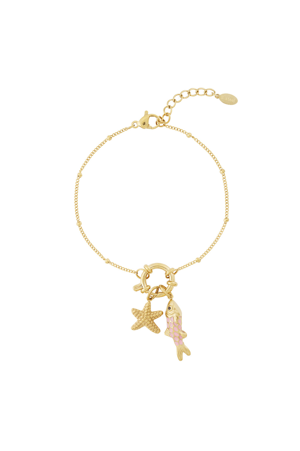 14K Gold Plated Shell Charm Bracelet for Women