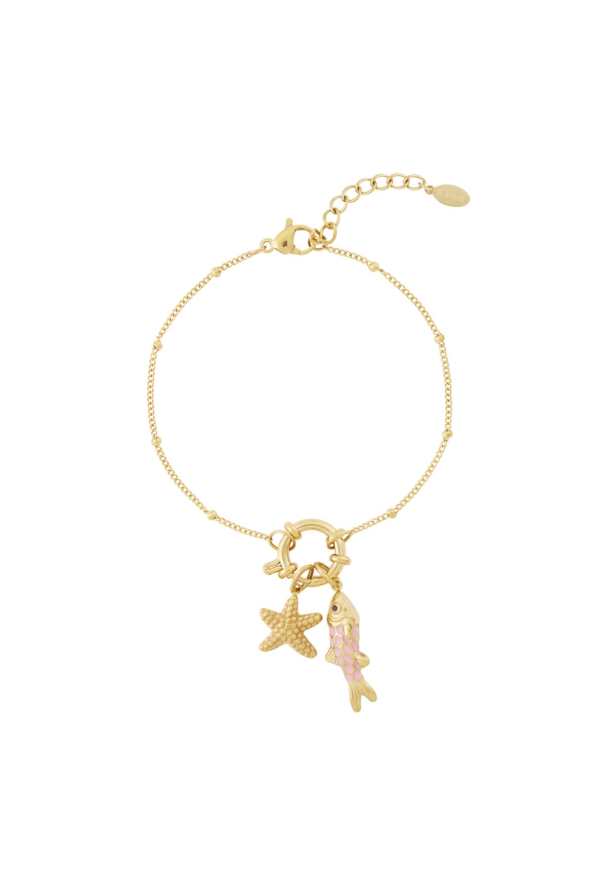14K Gold Plated Shell Charm Bracelet for Women