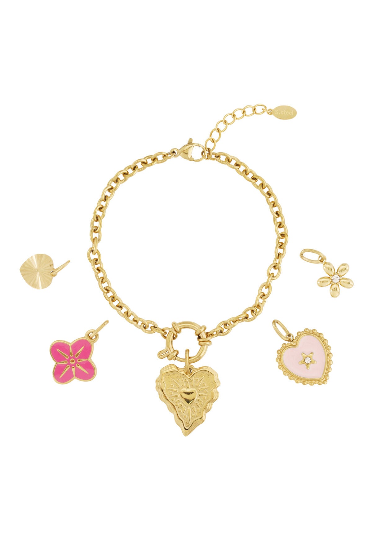 Elegant 14K Gold Plated Charm Bracelet for Women