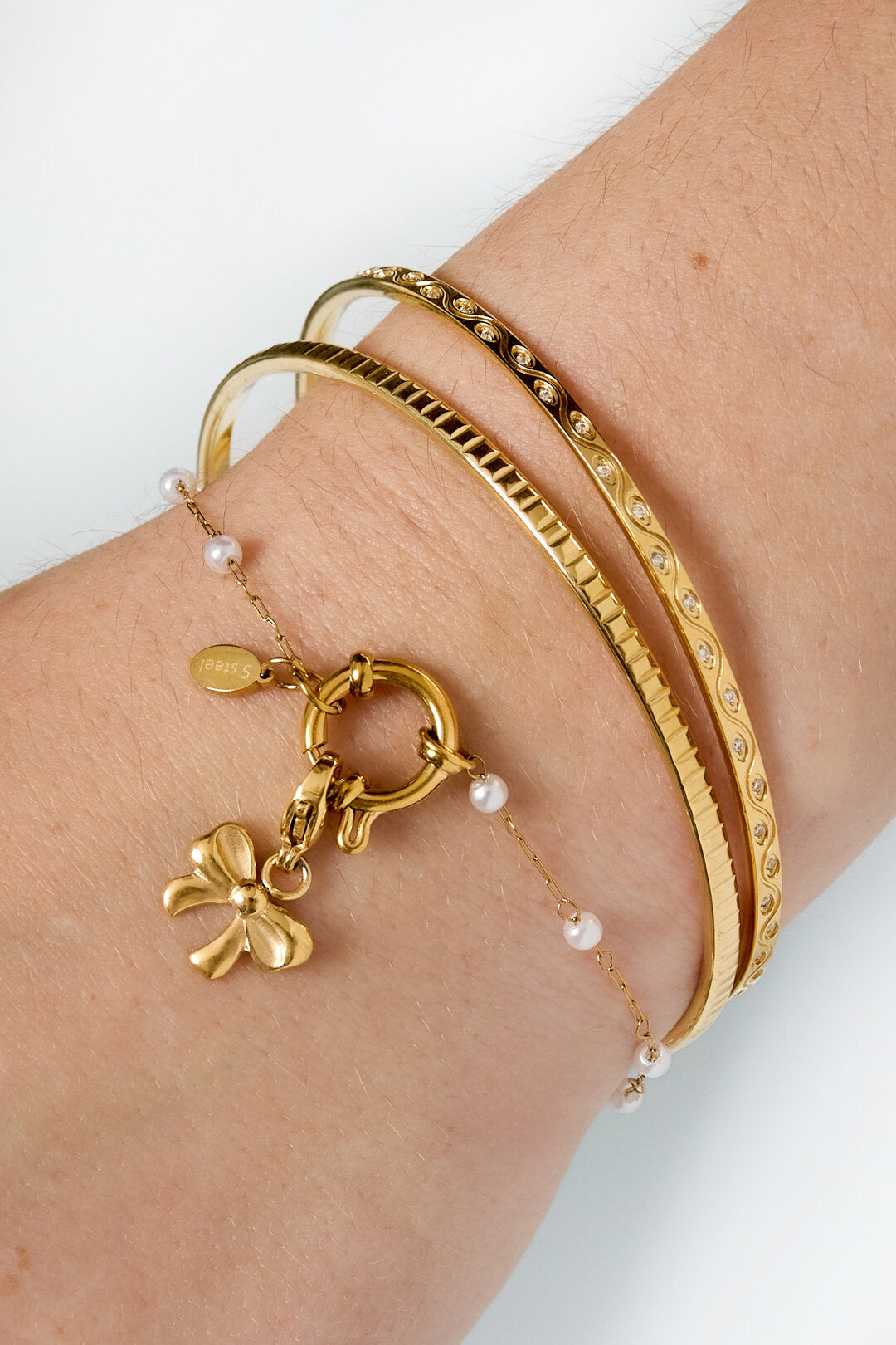 Elegant Gold Color Stainless Steel Chain Bracelet