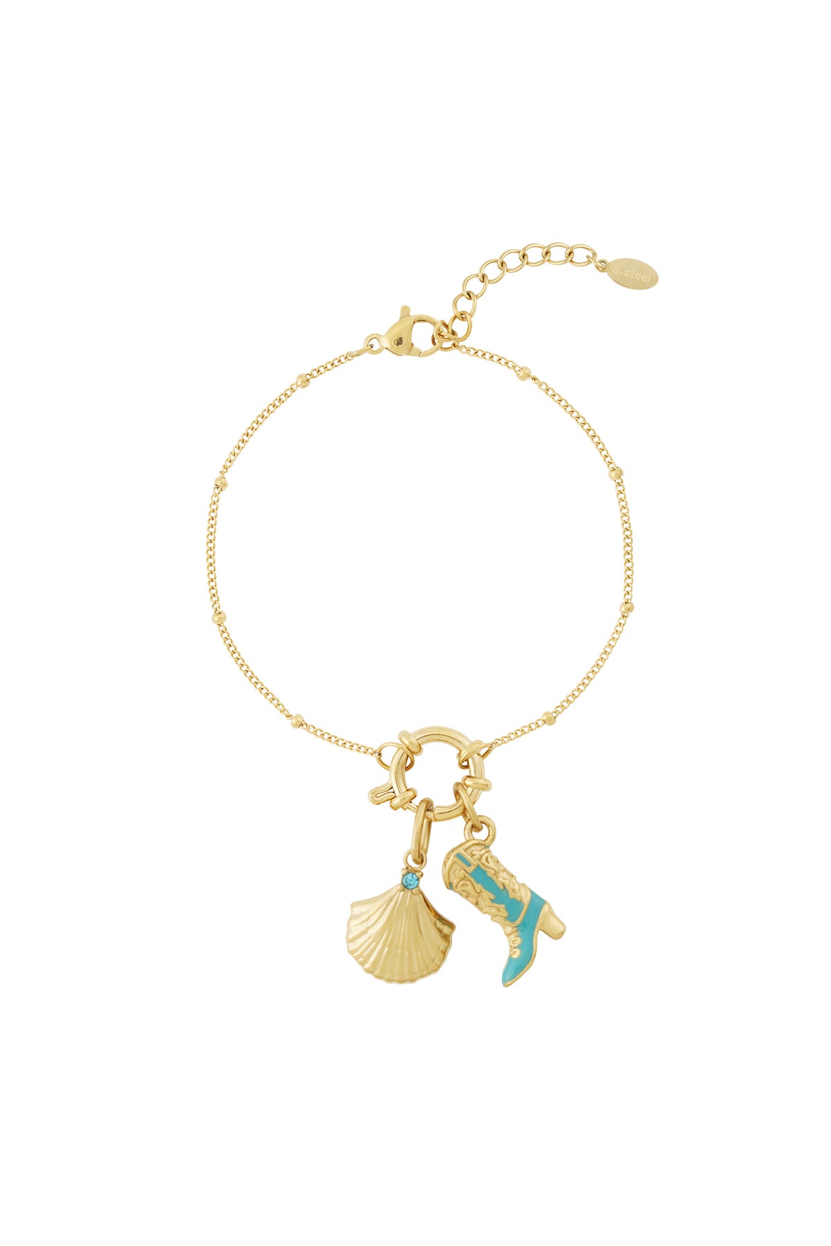 Elegant 14K Gold Plated Charm Bracelet for Women