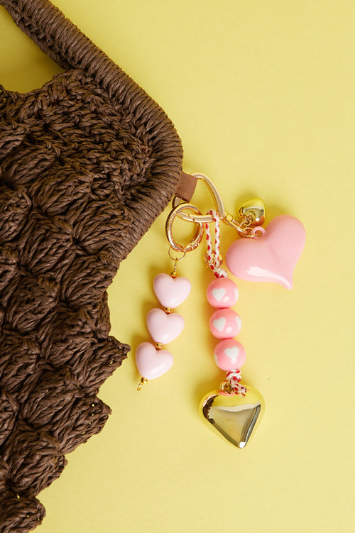 Charming Acrylic Heart Bag Charms for Spring