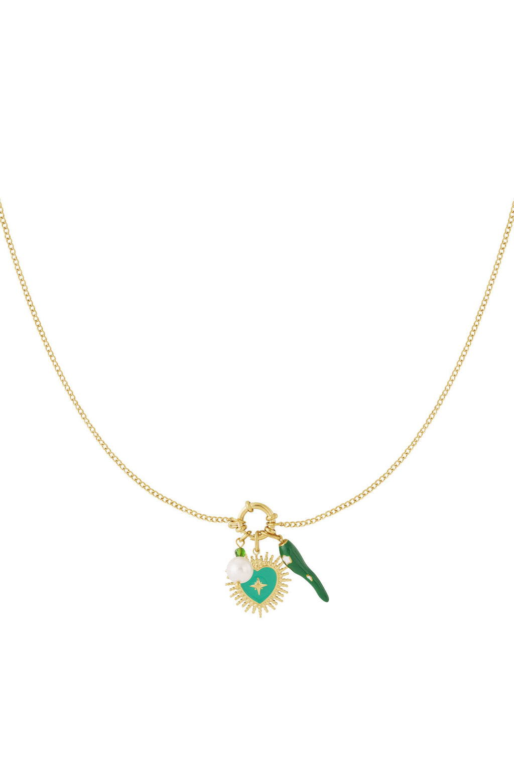 Green heart DIY necklace